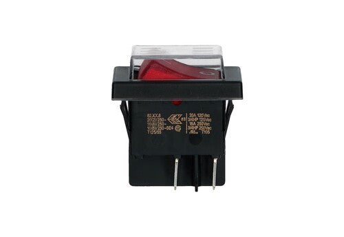 INTERRUTTORE BIPOLARE ROSSO LUMINOSO 20A 6,3MM